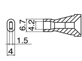 HAKKO Desoldering Nozzle N60-08, For FR400, 4.2mm x 1.5mm